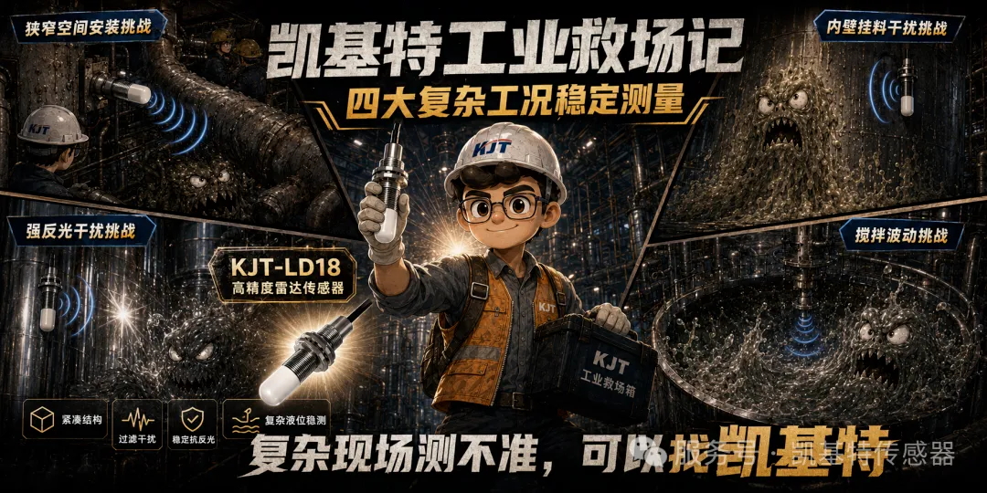 凯基特工业救场记｜KJT-LD18 高精度雷达传感器，复杂工况里的稳定答案