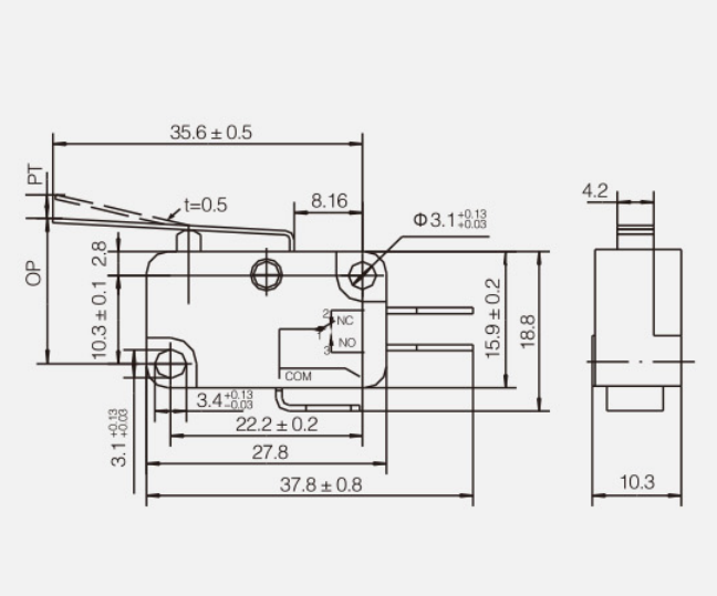 KV-152-1C25微動(dòng)開關(guān)|限位開關(guān)產(chǎn)品型號(hào)-參數(shù)-接線圖