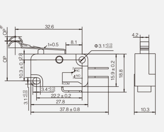 KV-154-1C25微動(dòng)開關(guān)|限位開關(guān)產(chǎn)品型號(hào)-參數(shù)-接線圖