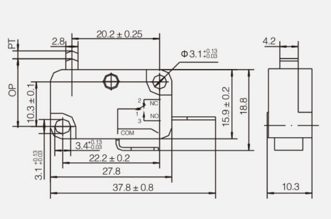 KV-15-1A25微動開關(guān)|限位開關(guān)產(chǎn)品型號-參數(shù)-接線圖