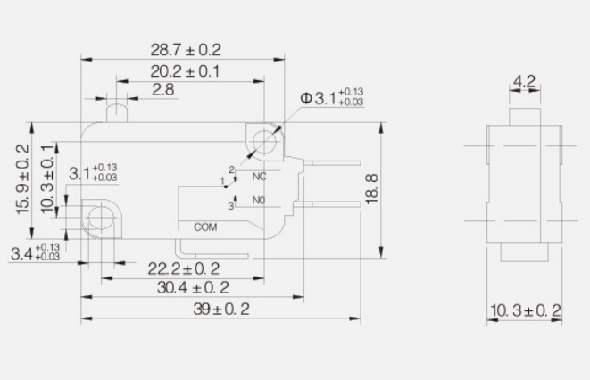 KV-15-1C25微動開關(guān)|限位開關(guān)產(chǎn)品型號-參數(shù)-接線圖