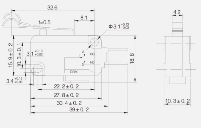 KV-154-1C25微動開關(guān)|限位開關(guān)產(chǎn)品型號-參數(shù)-接線圖