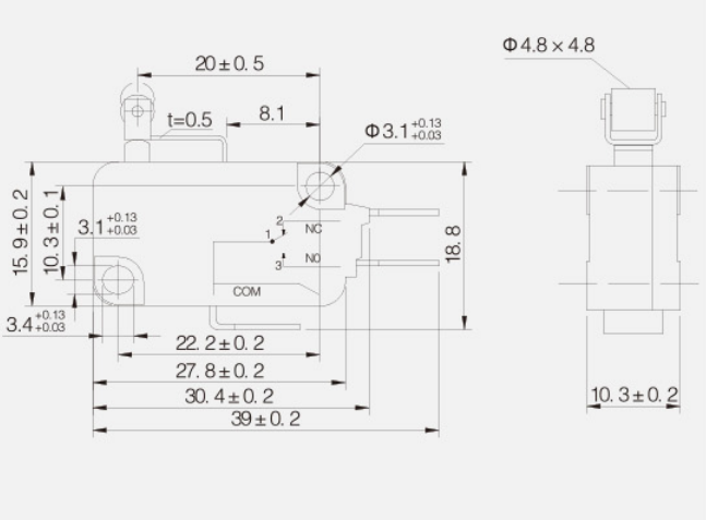 KV-155-1C25微動(dòng)開關(guān)|限位開關(guān)產(chǎn)品型號(hào)-參數(shù)-接線圖