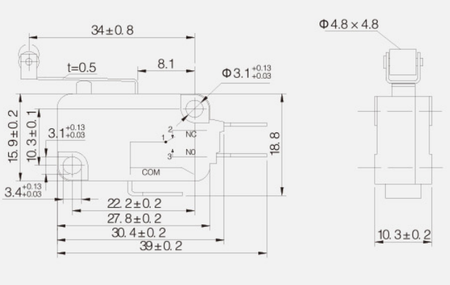 KV-156-1C25微動開關(guān)|限位開關(guān)產(chǎn)品型號-參數(shù)-接線圖