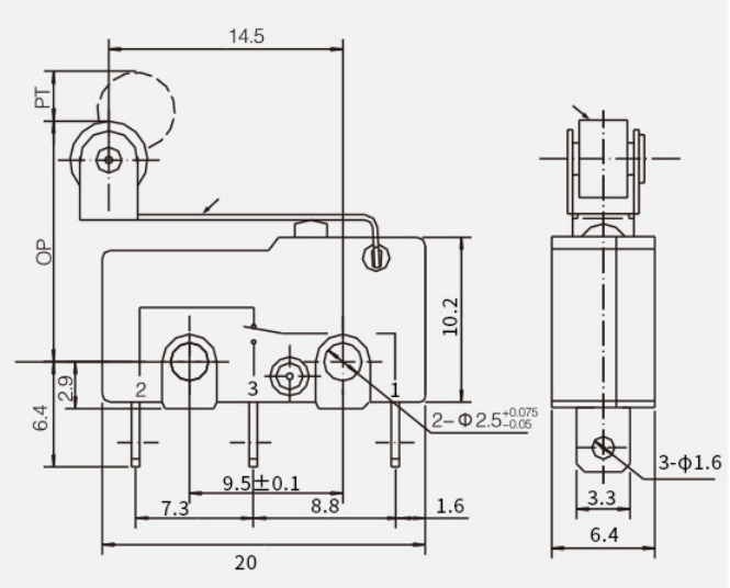 KSS-5GL2微动开关|限位开关产品型号-参数-接线图