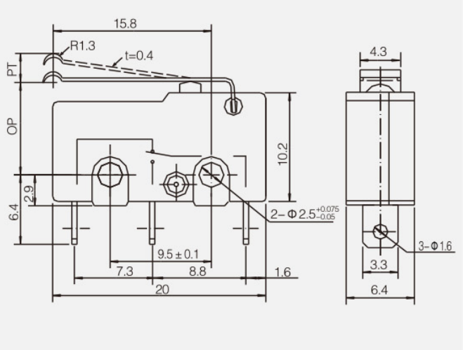 KSS-5GL13微动开关|限位开关产品型号-参数-接线图