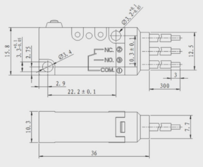 KV-10-CW微动开关|限位开关产品型号-参数-接线图