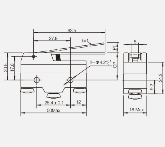 KZ-15GW-B微动开关|限位开关产品型号-参数-接线图