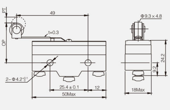 KZ-15GL2-B微动开关|限位开关产品型号-参数-接线图