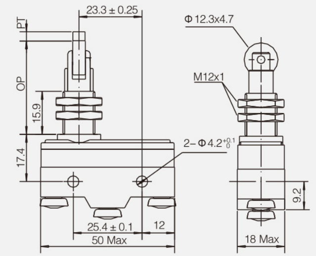 KZ-15GQ21-B微動開關|限位開關產品型號-參數-接線圖