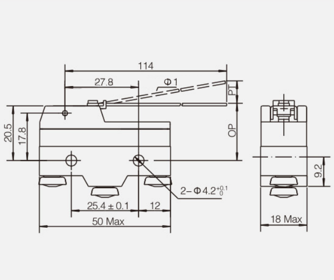 KZ-15HW78-B微动开关|限位开关产品型号-参数-接线图