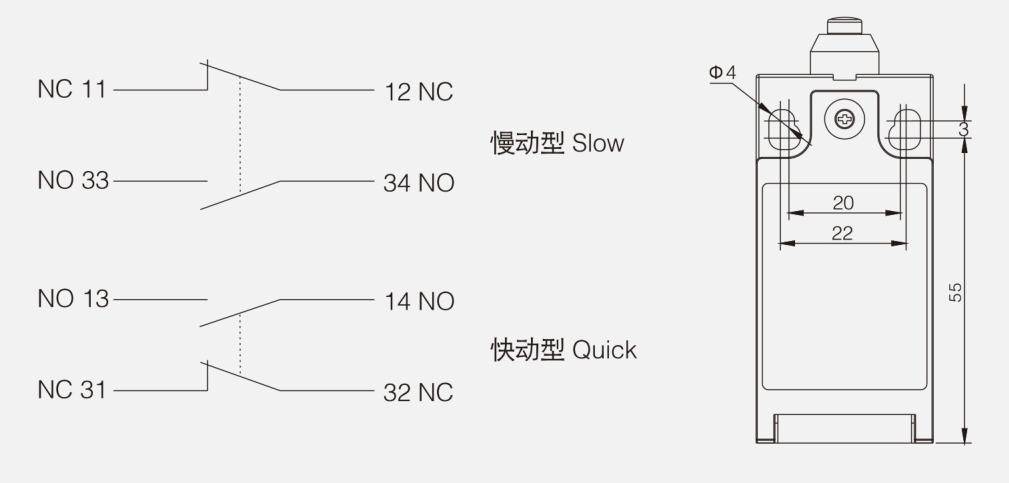 KZ-9/N3行程开关|限位开关产品型号-参数-接线图