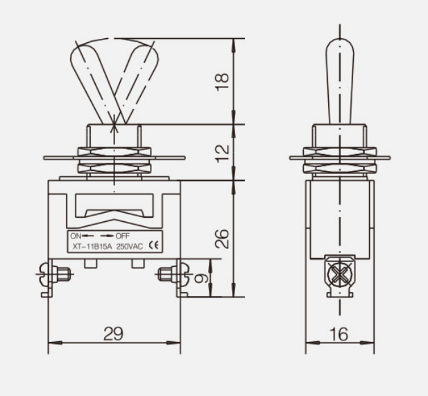 SPST ON-OFF KT-11B纽子开关|按钮开关产品型号-参数-接线图