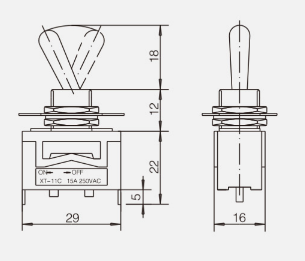 SPST ON-OFF KT-11C纽子开关|按钮开关产品型号-参数-接线图