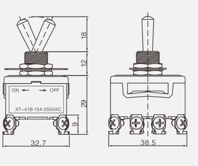 FPST ON-OFF KT-41B纽子开关|按钮开关产品型号-参数-接线图