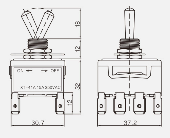 FPST ON-OFF KT-41A纽子开关|按钮开关产品型号-参数-接线图