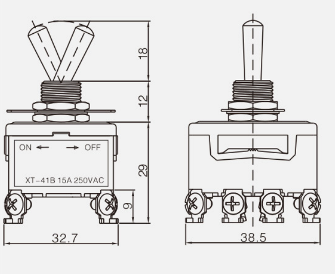 FPST ON-OFF KT-41B纽子开关|按钮开关产品型号-参数-接线图