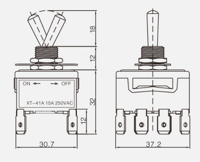 FPST ON-OFF KT-41A纽子开关|按钮开关产品型号-参数-接线图