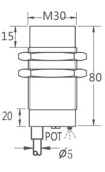 M30非埋電容式接近開關(guān)|電容式接近開關(guān)產(chǎn)品型號(hào)-參數(shù)-接線圖