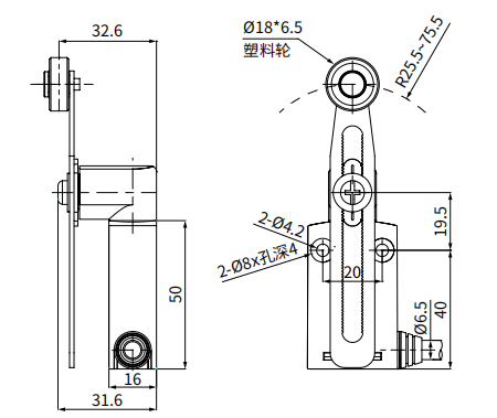 KL-6108立式限位开关|立式限位开关产品型号-接线图