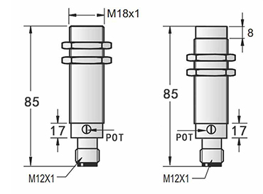 M18插件式接近開關|電感式接近開關產品型號-參數-接線圖