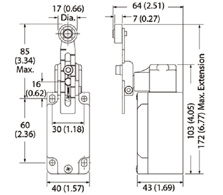 KJT-KX-5108船用行程開關(guān)|行程開關(guān)型號-參數(shù)-尺寸圖-接線圖