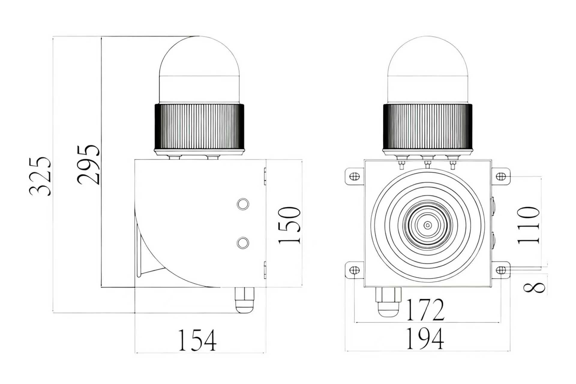KJT-LV001T聲光報警器|聲光報警器型號-參數-尺寸圖 KJT-LV001T聲光報警器|聲光報警器型號-參數-尺寸圖