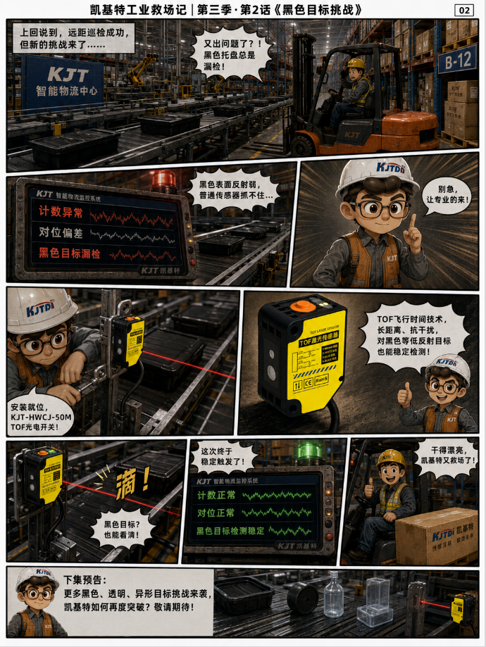 凯基特工业救场记|KJT-50M TOF激光光电传感器 凯基特工业救场记|KJT-50M TOF激光光电传感器