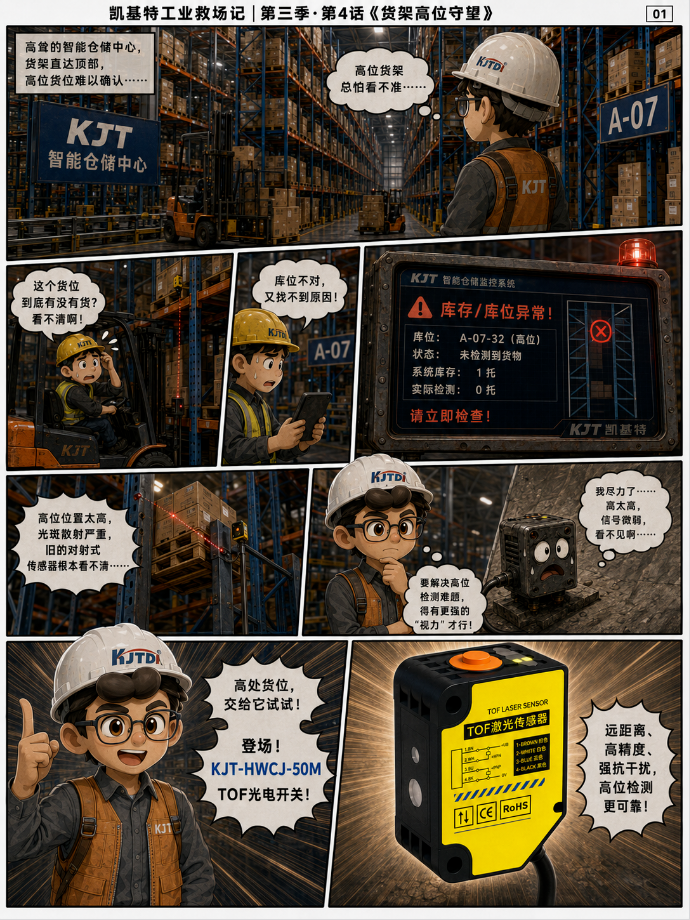 凯基特工业救场记|KJT-50M TOF激光光电传感器 凯基特工业救场记|KJT-50M TOF激光光电传感器