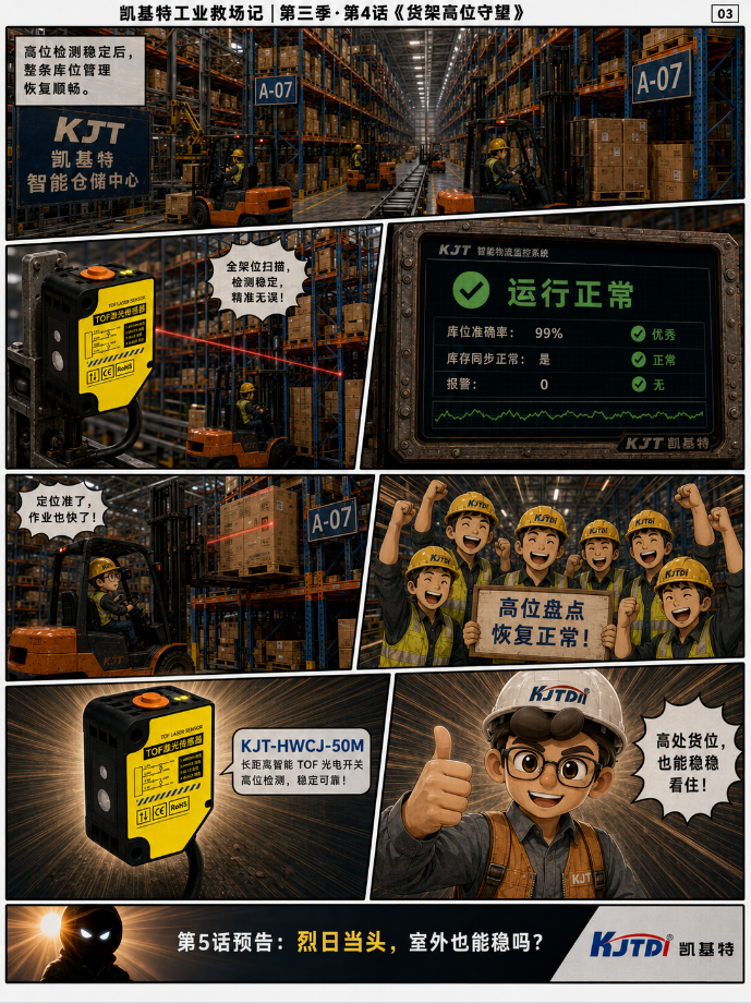 凯基特工业救场记|KJT-50M TOF激光光电传感器 凯基特工业救场记|KJT-50M TOF激光光电传感器