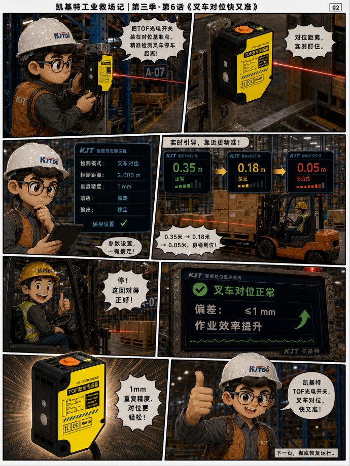凯基特工业救场记｜KJT-HWCJ-50M TOF光电开关  ：强光、对位、缺料、雨雾，一个个稳住！