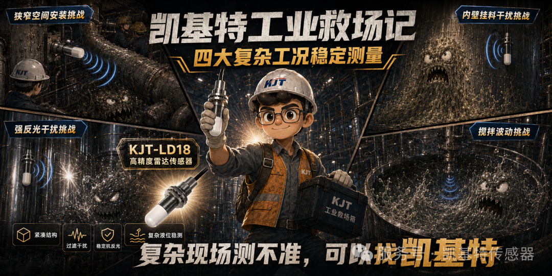 凯基特工业救场记｜KJT-LD18 高精度雷达传感器，复杂工况里的稳定答案