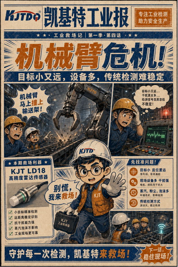 工业专刊第4期 | 机械臂差点“抓错人”?8°窄波束,KJT-LD18锁定真正目标! 工业专刊第4期 | 机械臂差点“抓错人”?8°窄波束,KJT-LD18锁定真正目标!