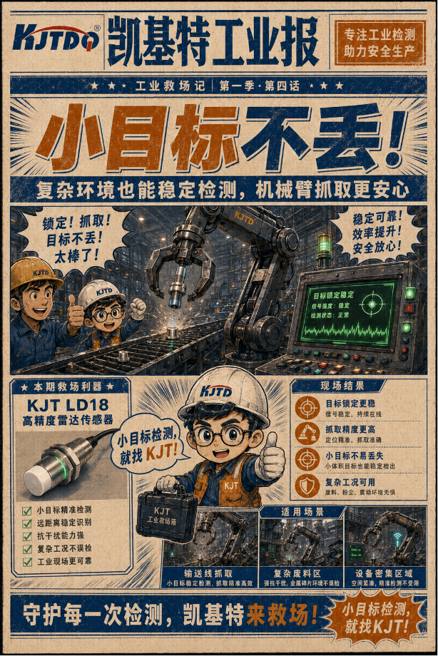 工业专刊第4期 | 机械臂差点“抓错人”?8°窄波束,KJT-LD18锁定真正目标! 工业专刊第4期 | 机械臂差点“抓错人”?8°窄波束,KJT-LD18锁定真正目标!