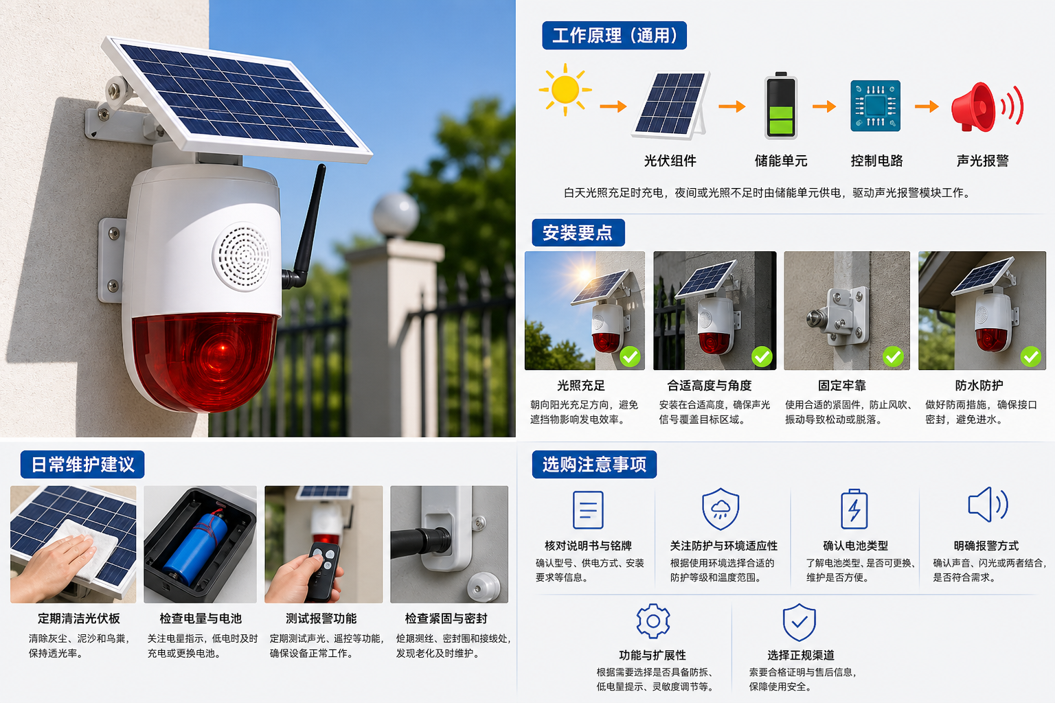 HXA-TYN02 太阳能报警器:从工作原理到安装维护的实用指南配图 1
