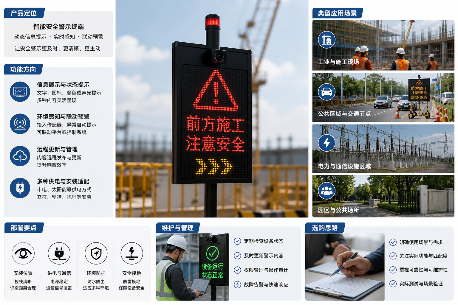 HXA-Z702 智能安全警示牌：功能定位與場景化應用解析配圖 1