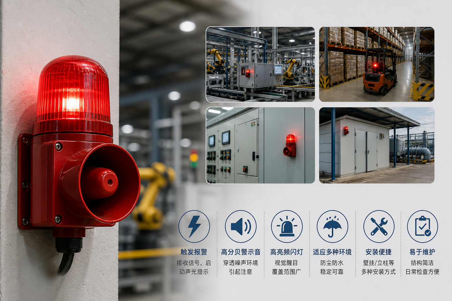 HXA-B02 声光报警器:应用特点与选型维护要点配图 1