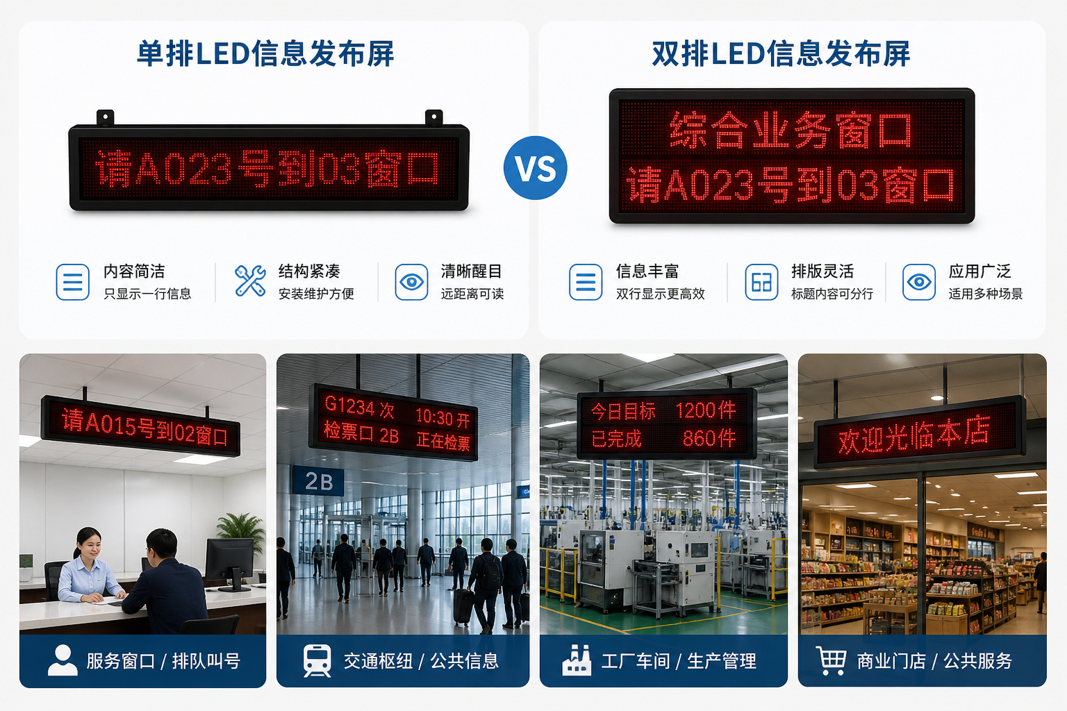 LED信息发布屏(单/双排)如何选择与应用配图 1